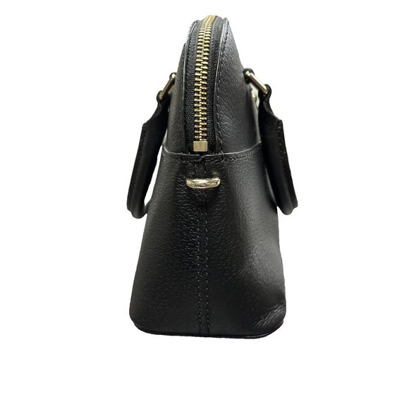 Kate Spade New York Black Leather Dome Satchel Purse Hand Bag - Picture 7 of 10